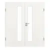 GARANT drzwi dwuskrzydłowe z ościeżnicą Authentic Bianco CePaL z przeszkleniem LA-4 po stronie zamka