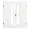 GARANT drzwi dwuskrzydłowe z ościeżnicą Authentic Bianco GCK08 z przeszkleniem LA-4 po stronie zamka