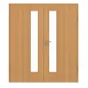 GARANT drzwi dwuskrzydłowe w zestawie z ościeżnicą dąb Premium GCK08 z przeszkleniem LA-4 od strony zamka