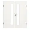 GARANT Drzwi dwuskrzydłowe z ościeżnicą Quer Authentic Bianco CePaL z przeszkleniem LA-4 po stronie zamka