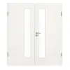 GARANT Drzwi dwuskrzydłowe z ościeżnicą Quer Authentic Bianco GCK08 z przeszkleniem LA-4 po stronie zamka
