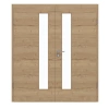 GARANT Drzwi podwójne wraz z ościeżnicą układ poprzeczny Authentic Dąb szczelinowy CePaL z przeszkleniem LA-4 po stronie zamka