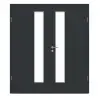 GARANT drzwi dwuskrzydłowe z ościeżnicą U12000SD wulkaniczna czerń GHK08 z przeszkleniem LA-4 od strony zamka