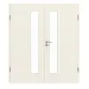 GARANT drzwi dwuskrzydłowe z ościeżnicą biały lakier 9010 CePaL z przeszkleniem LA-4 od strony zamka