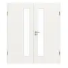 GARANT drzwi dwuskrzydłowe z ościeżnicą biały lakier 9016 CePaL z przeszkleniem LA-4 od strony zamka
