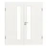 GARANT drzwi dwuskrzydłowe z ościeżnicą biały lakier 9016 GHK08 z przeszkleniem LA-4 od strony zamka