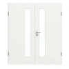 GARANT Drzwi podwójne wraz z ościeżnicą Biały lakier 9016 z przeszkleniem LA-4 po stronie zamka