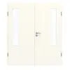 GARANT drzwi dwuskrzydłowe wraz z ościeżnicą 0105-60 Pearl White CePaL z przeszkleniem LA-5 po stronie zawiasów