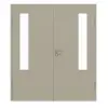 GARANT Drzwi dwuskrzydłowe wraz z ościeżnicą, matowe, szary jedwab 7044 G-TEC z przeszkleniem LA-5 po stronie zawiasów