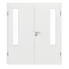 GARANT Drzwi dwuskrzydłowe wraz z ościeżnicą, matowe, biały lakier 9016 G-TEC z przeszkleniem LA-5 po stronie zawiasów