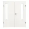 GARANT Drzwi dwuskrzydłowe z ościeżnicą Quer Authentic Bianco CePaL z przeszkleniem LA-5 po stronie zawiasów