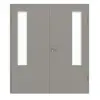 GARANT drzwi dwuskrzydłowe z ościeżnicą U12115SD szary platynowy GHK08 z przeszkleniem LA-5 po stronie zawiasów