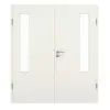 GARANT Drzwi dwuskrzydłowe wraz z ościeżnicą Biel ze strukturą Premium CePaL z przeszkleniem LA-5 od strony zawiasów
