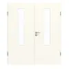GARANT drzwi dwuskrzydłowe wraz z ościeżnicą 0105-60 Pearl White CePaL z przeszkleniem LA-5 na środku
