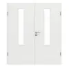 GARANT Drzwi dwuskrzydłowe wraz z ościeżnicą, matowe, biały lakier 9016 G-TEC z przeszkleniem LA-5 na środku