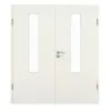 GARANT Drzwi dwuskrzydłowe wraz z ościeżnicą Biel ze strukturą Premium CePaL z przeszkleniem LA-5 na środku