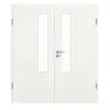 GARANT drzwi dwuskrzydłowe z ościeżnicą Authentic Bianco CePaL z przeszkleniem LA-5 po stronie zamka