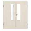 GARANT drzwi 2-skrzydłowe wraz z ościeżnicą powierzchnia CPL authentic perła CePaL z przeszkleniem LA-5 od strony zamka.