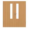 GARANT drzwi dwuskrzydłowe wraz z ościeżnicą dąb Premium GCK08 z przeszkleniem LA-5 od strony zamka