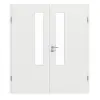 GARANT Drzwi dwuskrzydłowe wraz z ościeżnicą, matowe, biały lakier 9016 G-TEC z przeszkleniem LA-5 po stronie zamka