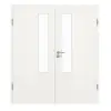 GARANT Drzwi dwuskrzydłowe z ościeżnicą Quer Authentic Bianco CePaL z przeszkleniem LA-5 po stronie zamka