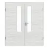 GARANT Drzwi dwuskrzydłowe z ościeżnicą Quer Authentic Grigio GCK08 z przeszkleniem LA-5 po stronie zamka