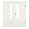 GARANT Drzwi dwuskrzydłowe wraz z ościeżnicą w bieli ze strukturą Premium GCK08 z przeszkleniem LA-5 po stronie zamka