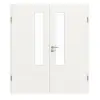 GARANT drzwi dwuskrzydłowe z ościeżnicą biały lakier 9016 CePaL z przeszkleniem LA-5 od strony zamka