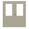GARANT Drzwi dwuskrzydłowe wraz z ościeżnicą, matowe, szary jedwab 7044 G-TEC z przeszkleniem LA-6
