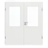 GARANT Drzwi dwuskrzydłowe wraz z ościeżnicą, matowe, biały lakier 9016 G-TEC z przeszkleniem LA-6