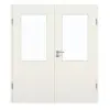 GARANT Drzwi dwuskrzydłowe wraz z ościeżnicą w bieli ze strukturą Premium CePaL z przeszkleniem LA-6