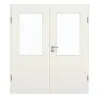 GARANT Drzwi dwuskrzydłowe wraz z ościeżnicą w kolorze Biel ze strukturą Premium GCK08 z przeszkleniem LA-6