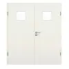 GARANT Drzwi dwuskrzydłowe wraz z ościeżnicą w bieli ze strukturą Premium CePaL z przeszkleniem LA-7