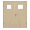 GARANT Drzwi dwuskrzydłowe wraz z ościeżnicą, naturalny klon GCK08 z przeszkleniem LA-8
