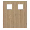 GARANT drzwi dwuskrzydłowe z ościeżnicą Authentic dąb szczelinowy GCK08 z przeszkleniem LA-9