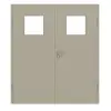 GARANT Drzwi dwuskrzydłowe wraz z ościeżnicą, matowe, szary jedwab 7044 G-TEC z przeszkleniem LA-9
