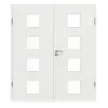 GARANT Drzwi dwuskrzydłowe wraz z ościeżnicą, matowe, biały lakier 9016 G-TEC z przeszkleniem LA-10