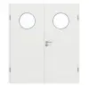 GARANT Drzwi dwuskrzydłowe wraz z ościeżnicą, matowe, biały lakier 9016 G-TEC z przeszkleniem LA-13