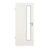 Drzwi do pomieszczeń wilgotnych GARANT, Biel ze strukturą Premium GCK08, z przeszkleniem LA-4 po stronie zamka