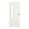 Drzwi do pomieszczeń wilgotnych GARANT, Biel ze strukturą Premium GCK08 z przeszkleniem LA-5 po stronie zawiasów