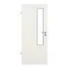 Drzwi do pomieszczeń wilgotnych GARANT, Biel ze strukturą Premium GCK08, z przeszkleniem LA-5 po stronie zamka