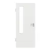 GARANT Drzwi wewnętrzne do obiektu, matowe, biały lakier 9016 G-TEC z przeszkleniem LA-5 po stronie zawiasów