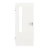 Drzwi wewnętrzne do obiektu GARANT, biały lakier 9016, z przeszkleniem LA-5 po stronie zawiasów