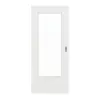 GARANT Drzwi przesuwne, matowe, biały lakier 9016 G-TEC z przeszkleniem LA-DIN