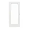 GARANT Drzwi przesuwne, matowe, biały lakier 9016 G-TEC z przeszkleniem LA-2