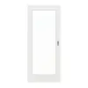 GARANT Drzwi przesuwne, matowe, biały lakier 9016 G-TEC z przeszkleniem LA-3