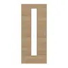 GARANT Drzwi przesuwne układ poprzeczny Authentic dąb szczelinowy GCK08 z przeszkleniem LA-4 centralnie