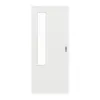 GARANT Drzwi przesuwne, matowe, biały lakier 9016 G-TEC z przeszkleniem LA-5 po stronie zawiasów