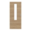 GARANT Drzwi przesuwne Układ poprzeczny Authentic Dąb szczelinowy CePaL z przeszkleniem LA-5 centralnie