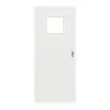 GARANT Drzwi przesuwne, matowe, biały lakier 9016 G-TEC z przeszkleniem LA-8